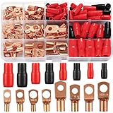 Rohrkabelschuh Set, 120 Stück Rohrkabelschuhe Kabelschuhe Set, Bolzenloch...