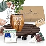 Homingrove 2X Pflanzenroller Outdoor Wetterfest 30cm, FSC-Erle, UV & feuchte &...