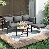 Gegtuon Gartenmöbel Sitzgruppe 3-teilige für Garten für 3-4 Personen, Möbel...