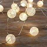 LED Lichterkette Kugeln warmweiß 1,5 m 15 Kugeln, Timer, Batterie 2xAA, innen,...