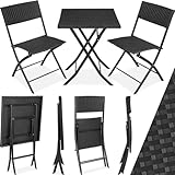 tectake® Rattan Balkon oder Garten Bistro Möbel Set, Sitzgruppe mit 2 Stühlen...