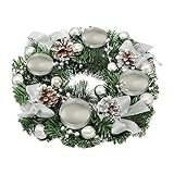 BUNIQ Weihnachtskranz Kerzenhalter, 30 cm Künstlicher Adventskranz Mit...