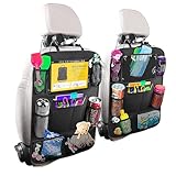 Carehabi Rückenlehnenschutz Auto Kinder mit 10 Zoll iPad/Tablet-Tasche, 600D...