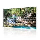 decomonkey Bilder Wasserfall 150x50 cm XXL 1 Teilig Leinwandbilder Bild auf...