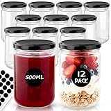 Otauoaea 12 Stück Marmeladengläser Klein, Einmachgläser 500ml mit...