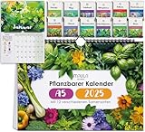 Saatgut Kalender 2025 - A5 Einpflanzbarer Kalender Wandkalender 2025 -...