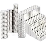 300 Stück Neodym Magnete Extra Stark - 4 Verschiedene Größen, Silber - Kleine...