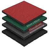 Floordirekt Universelle Schutzmatte, Fallschutzmatte - 50 x 50 x 2,5 cm, Grün -...