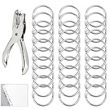 30 Stück Buchringe mit Lochzange 20mm Binder Ringe Heftringe Binderinge...