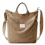 KALIDI Damen Handtasche Cord Shopper Schultertasche Casual Umhängetaschen Groß...