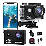 TIMNUT Action Cam 4K30fps, Unterwasserkamera WiFi Kamera,20MP HD 170°FOV mit...