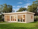 Carlsson Gartenhaus Modell Campus-70 Blockhaus aus Holz Holzhaus Blockbohlenhaus...