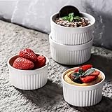 Creme Brulee Schälchen, 4 Stück Souffle Förmchen 200ml Auflaufform Klein,...