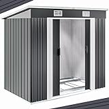 GARDEBRUK® L Metall Gerätehaus 2m² mit Fundament 196x122x182cm Schiebetür...