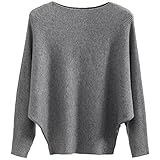 Cegerne Damen Pullover Fledermausärmel Oberteil Elegant Oversize Pulli Langarm...