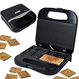 Syntrox Germany ZWE-800 Zimtwaffelautomat Zimtwaffeleisen zum Backen von 8...