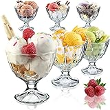 KADAX Eisbecher Glas Set, Eisschalen, Dessertgläser mit Fuß, Eisgläser,...