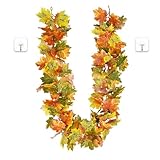 ParPix Künstliche Ahornblätter Herbstgirlande, 170cm Herbst Girlande...
