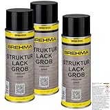 BREHMA 3x Strukturlack grob Kunststoff Struktur lackierbar Kräusel Spray...