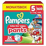 Pampers Windeln Paw Patrol Pants Größe 5 (11-17kg) Baby-Dry, Junior mit Stop-...