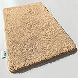 casa pura Badematte beige weicher, Flauschiger Badezimmerteppich in Shaggy...