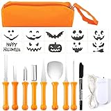 YUET Halloween Kürbis Schnitzset, 8 Stück Kürbis Schnitzen Edelstahl Set DIY...