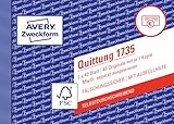 AVERY Zweckform 1735 Quittungsblock (A6 quer, 2x40 Blatt, selbstdurchschreibend,...