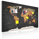 murando - Weltkarte Pinnwand & Vlies Leinwandbild 90x60 cm 1 Teilig Kunstdruck...