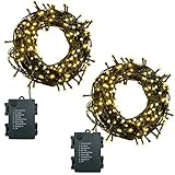 Lichterkette Batterie 2stk 100LEDs 10m LED Lichterkette Außen und Innen mit...