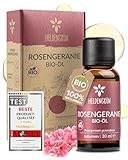 Heldengrün® BIO Rosengeranienöl [100% NATURREIN] - Echter Rosenduft - Blumig...