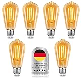 Wenscha E27 Edison Glühbirnen 6 Pack Vintage nicht dimmbare Led Schraublampen...