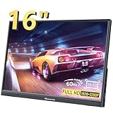 Showscren Tragbarer Monitor 16 Zoll, Full HD 1920 x 1200P Display 300...
