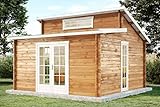 Alpholz Gartenhaus Lausitz-40 aus Massiv-Holz | Gerätehaus mit 40 mm...