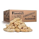 FLAMMBURO (3kg = ca. 240 Stück) Anzündwolle für Kamin, Ofen und Grill –...