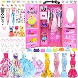75 Stück kleidung Schmuck Zubehör für Puppen Kleiderschrank für 11,5 Zoll...
