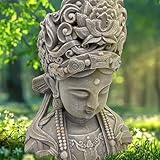 K&L Wall Art Buddha Figur Steinoptik Kopf groß Buddhastatue Feng Shui Deko...