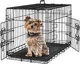 Yaheetech Hundekäfig 75 x 44 x 50 cm klappbar mit Trennwand, 2 Türen, Hundebox...