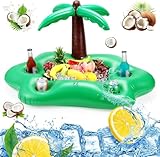 Aufblasbarer Getränkehalter 2 in1 Schwimmende Tablett 4 Löcher Große...
