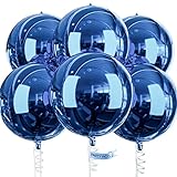 PartyWoo Luftballons Blau, 6 Stück Folienballons Marineblau, 22 Zoll Riesige 4D...