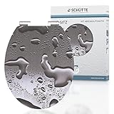 SCHÜTTE WC-Sitz Holzkern HG GREY STEEL, Hochglanz Toilettensitz mit...