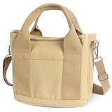 Figarge Handtasche Canvas Tasche Damen Henkeltaschen mit Reißverschluss Mode...