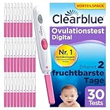 Clearblue Kinderwunsch Ovulationstest Kit Digital, 30 Tests + 1 digitale...