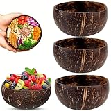 trabag 3 Stück Kokosnuss Schalen - Vegan Plastikfreie Alternative, Kokosschalen...