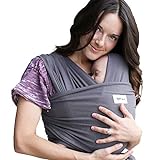 Sleepy Wrap - Dark Grey - Komfortable Babytragetasche aus Baumwolle für...