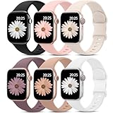 AMSKY 6 Stück Silikon Sport Armbänder Kompatibel mit Apple Watch Armband 44mm...