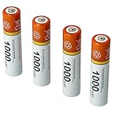 vhbw 4 x AAA, Micro, R3, HR03 Akku 1000mAh kompatibel mit Angelcare, Audioline,...