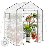 Sekey Gewächshaus Folie XXL 200*145*145 cm, Anzucht Gewächshaus Tomaten mit 10...