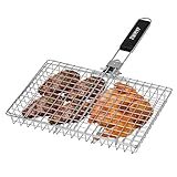 ZWMYF Robuster Edelstahl-Grillkorb für Camping & BBQ – Faltbarer, tragbarer...