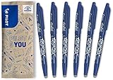 Pilot FriXion Ball, Radierbarer Tintenroller, Blau, 6 Stück (1er Pack)