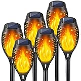 6Stück Solarlampen für Außen Garten, Solar Fackeln für Außen Flackernd,...